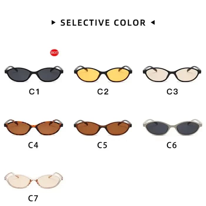 Lunettes de soleil ovales à petite monture pour femmes