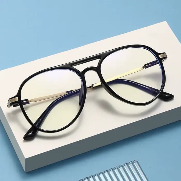 Nouveau Mode Rétro Femmes Hommes Double Pont Fini Myopie Lunettes Myope