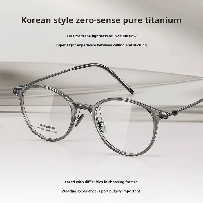TFTB nouveau rétro rond TR90 pur titane hommes et femmes lunettes Ultra-léger Flexible optique Prescription lunettes cadre 137mm