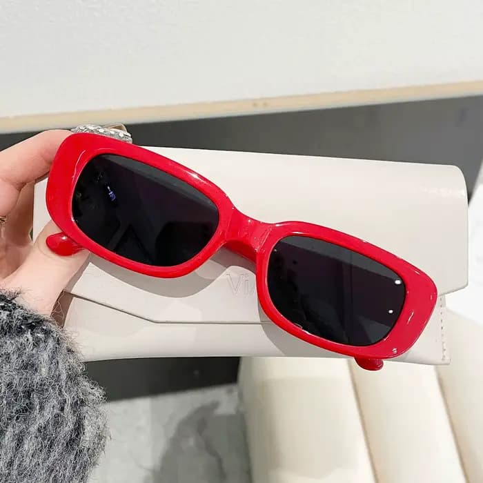 Mode classique rouge lunettes de soleil lentille hommes dames femmes rétro Vintage UV400