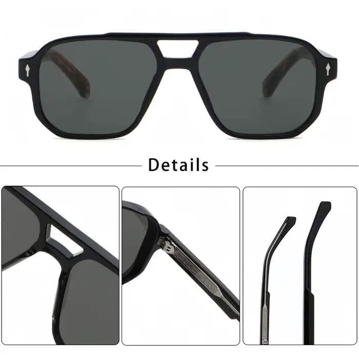 Lunettes de soleil carrées vintage pour hommes et femmes