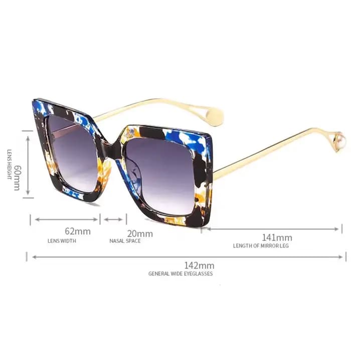 Lunettes de soleil carrées noires pour femmes