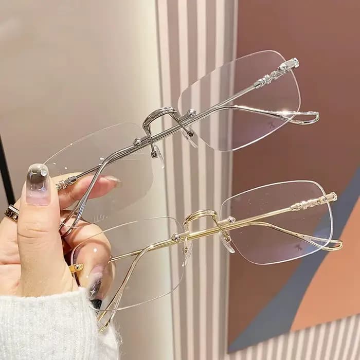 Nouvelles lunettes Harajuku sans monture pour femmes