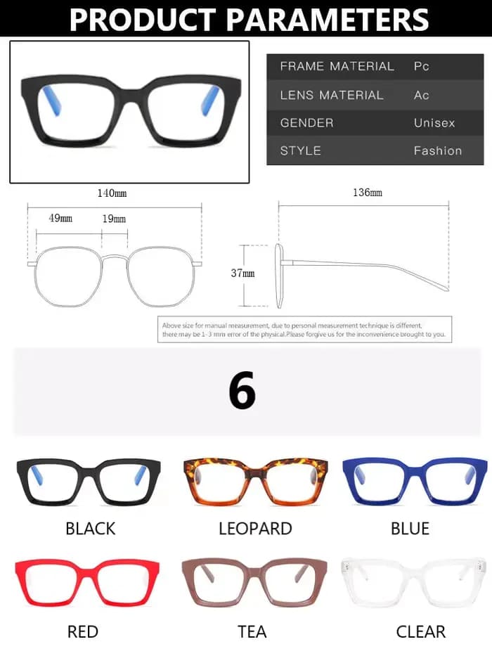 Monture de lunettes de mode pour femmes et hommes