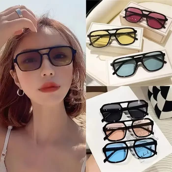 Lunettes de soleil carrées à monture large pour hommes et femmes
