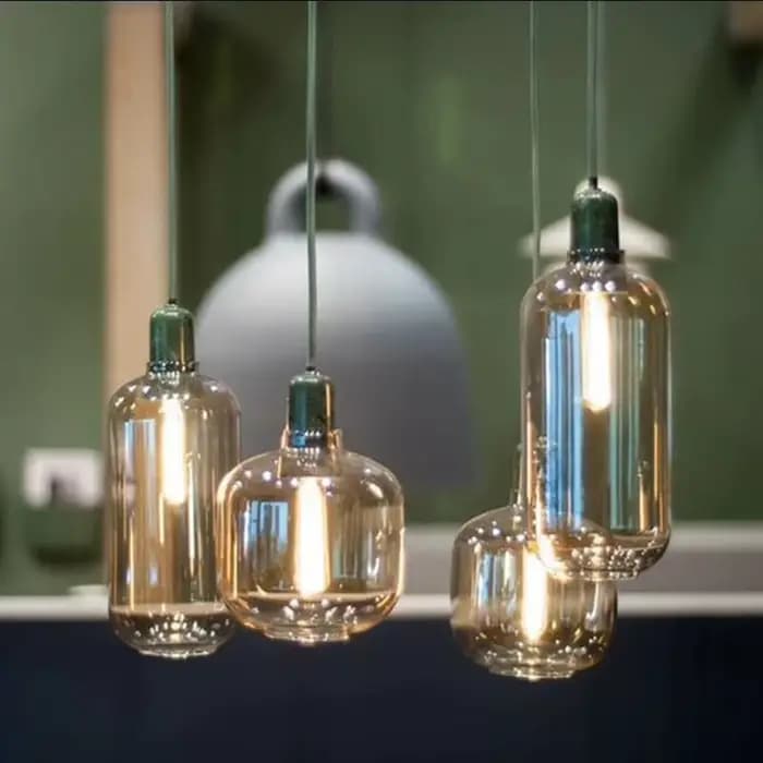 Normann Amp suspension rétro LED verre suspension lampe pour chambre salle à manger salon Restaurant décor nordique marbre lustre