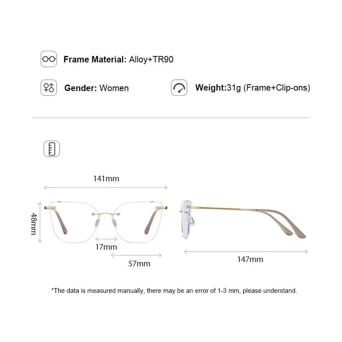 Monture de lunettes élégante en alliage sans
