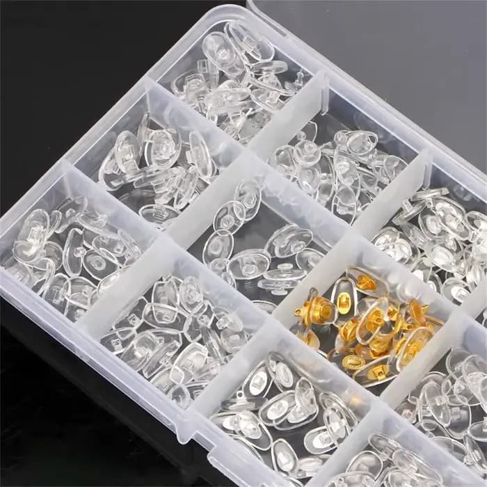 150 paires/boîte de plaquettes de nez en silicone antidérapantes à visser pour lunettes
