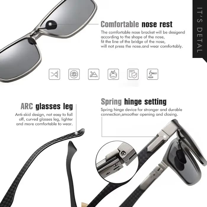 LIOUMO Top qualité photochromique lunettes de soleil polarisées pour hommes femmes cadre en Fiber de carbone