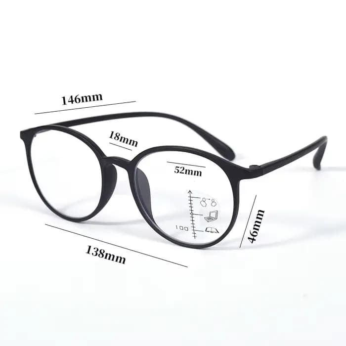 Lunettes de lecture multifocales rondes en TR90 violettes pour femmes