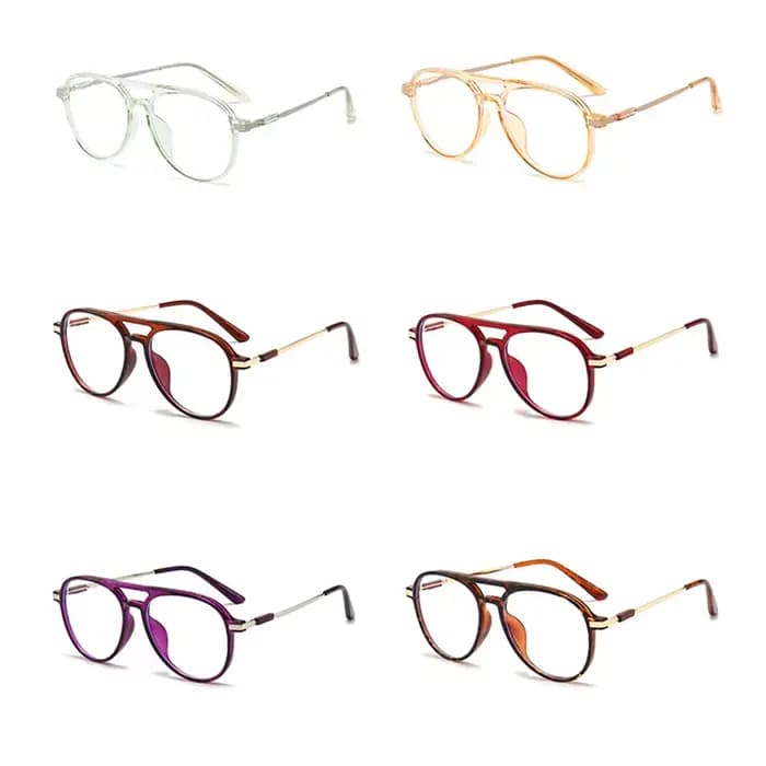 Nouveau Mode Rétro Femmes Hommes Double Pont Fini Myopie Lunettes Myope