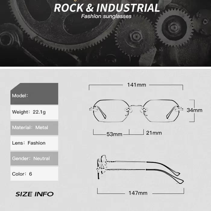 Lunettes de soleil gothiques sans monture