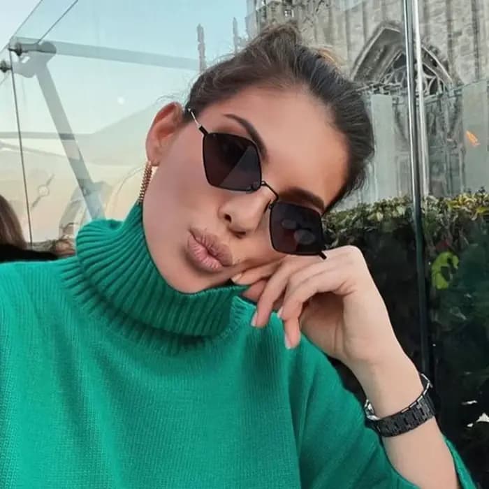 Petites lunettes de soleil en forme de diamant pour homme et femme