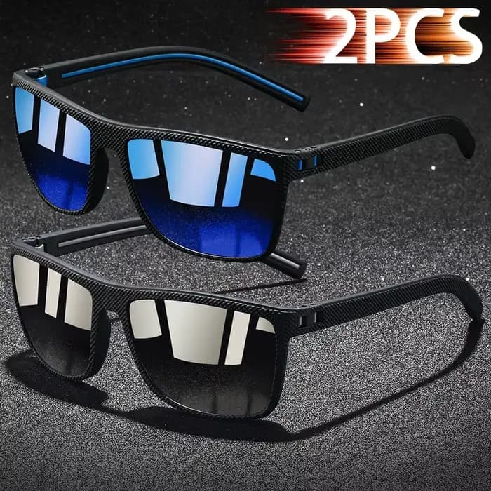 2 paires de lunettes de soleil carrées classiques tendance pour hommes et femmes