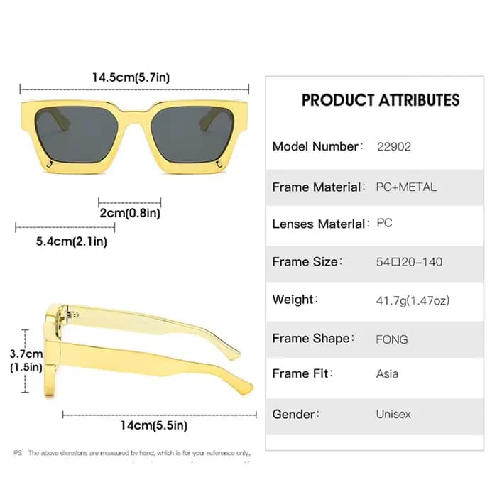Lunettes de soleil carrées pour hommes et femmes