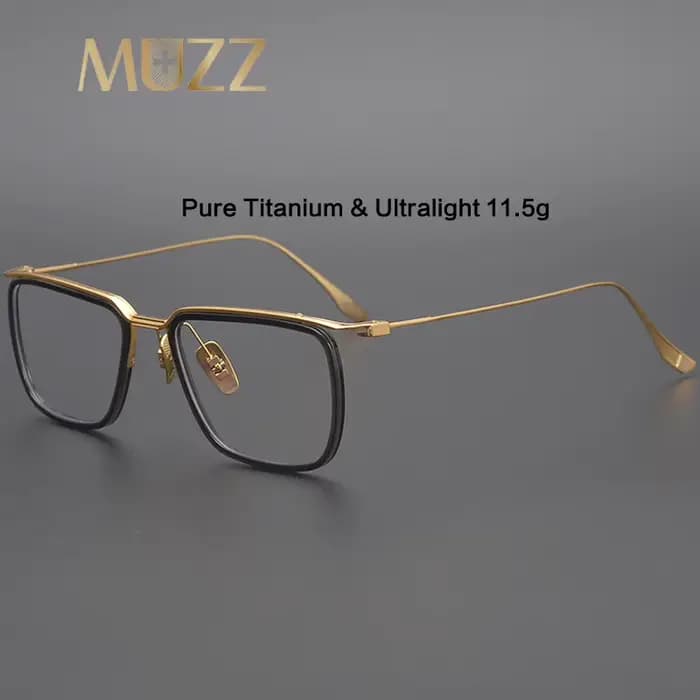 Acétate titane lunettes cadre hommes rétro carré Prescription lunettes femmes 2024 nouvelle myopie optique à la main grand visage lunettes