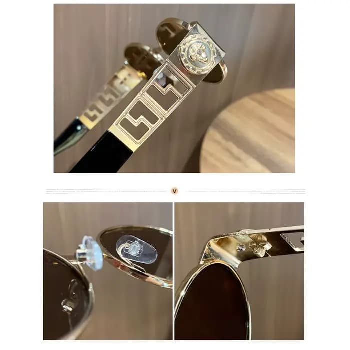 Lunettes de soleil de luxe en métal pour hommes et femmes
