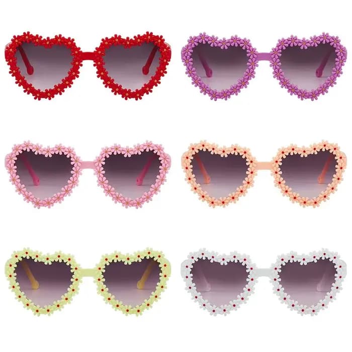 Lunettes de soleil mignonnes en forme de cœur