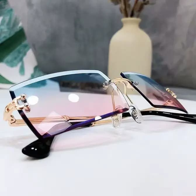 Lunettes de soleil tendance sans monture pour hommes et femmes