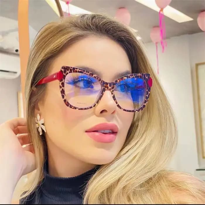 Lunettes pour femmes Tendance 2026 Monture œil de chat Miroir plat TR90 Anti-lumière bleue