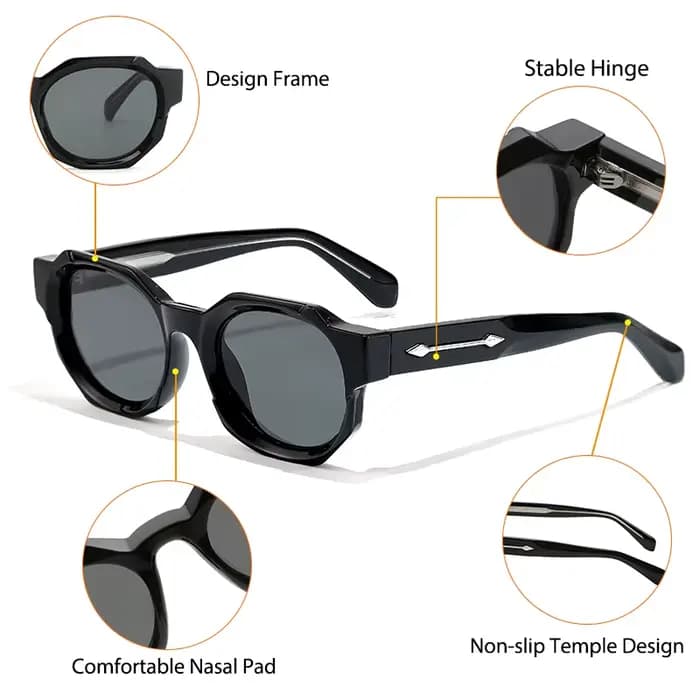 Lunettes de soleil carrées punk pour hommes et femmes