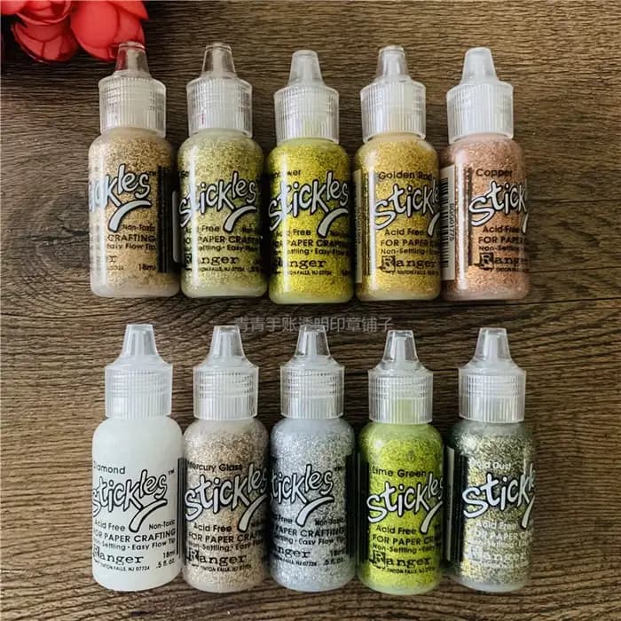 Ranger Glitter Gel Stickles, Acrylique, Liquide, Embellissements, Artisanat, Décoration, DIY, Peinture, Aquarelle