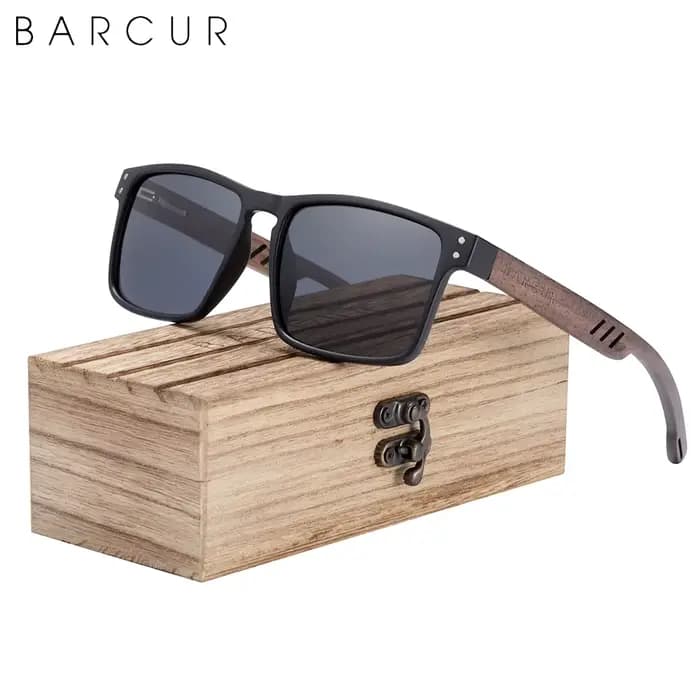 BARCUR lunettes de soleil en bois pour hommes