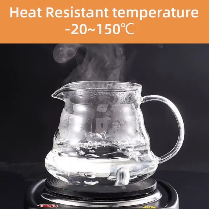 Carafe à café en verre de 600ml, cafetière Standard transparente pour verser sur cafetière