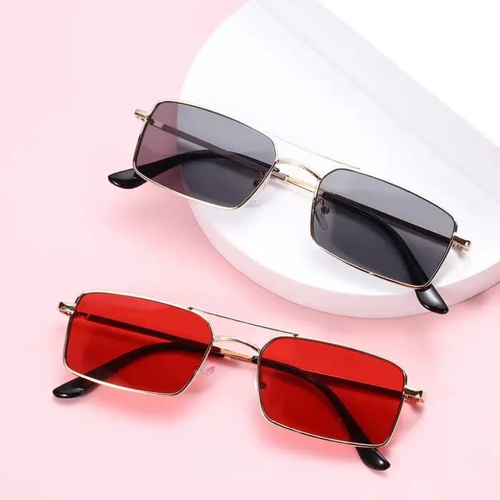 Lunettes de soleil rectangulaires rétro classiques pour femmes et hommes