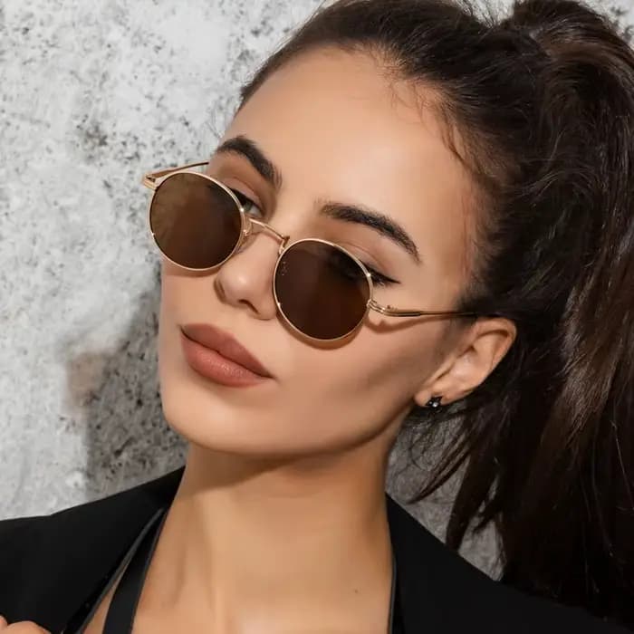 Randonnée mode ronde Vintage Anti lumière lunettes femmes hommes dégradé nuances pour femme rétro alliage
