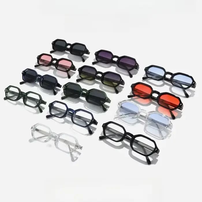 Lunettes de soleil transparentes carrées vintage punk simples pour hommes et femmes