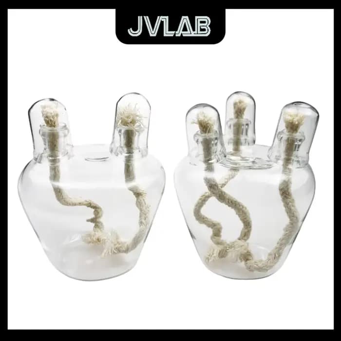 Lampe à alcool en verre à haute teneur en borosilicate – Conception antidéflagrante à 2/3 mèches Grande capacité de 250 ml Chauffage de laboratoire efficace JVLAB
