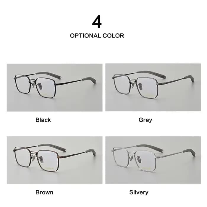 Lunettes de soleil carrées en titane et acétate IP pour hommes