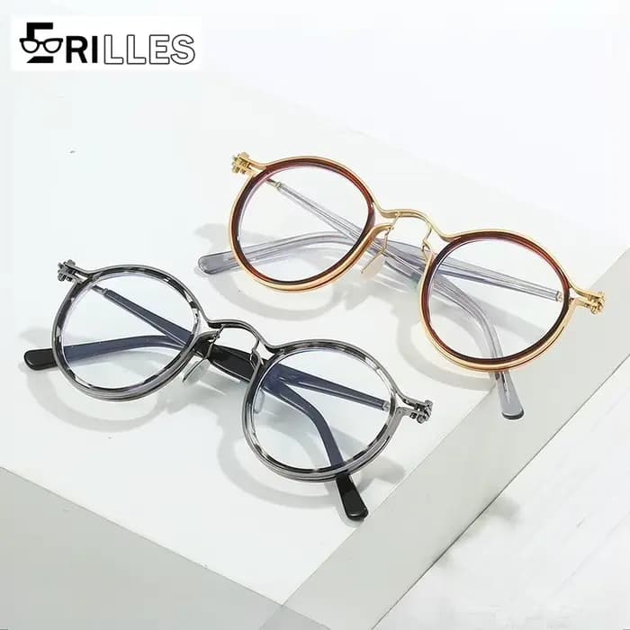 Lunettes rétro rondes anti-lumière bleue