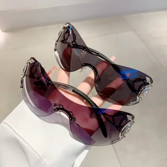 Lunettes de soleil Y2K sans monture pour femme