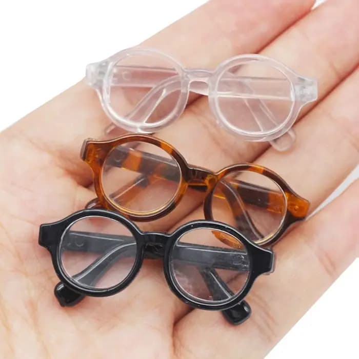 Mini lunettes à beurre multicolores, 4.5 cm/1.77 pouces, miniatures, monture ronde en plastique, accessoire jouet pour enfants