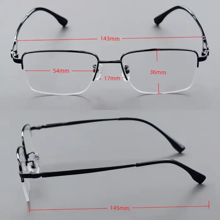 Monture de lunettes semi-cerclée en titane pour homme
