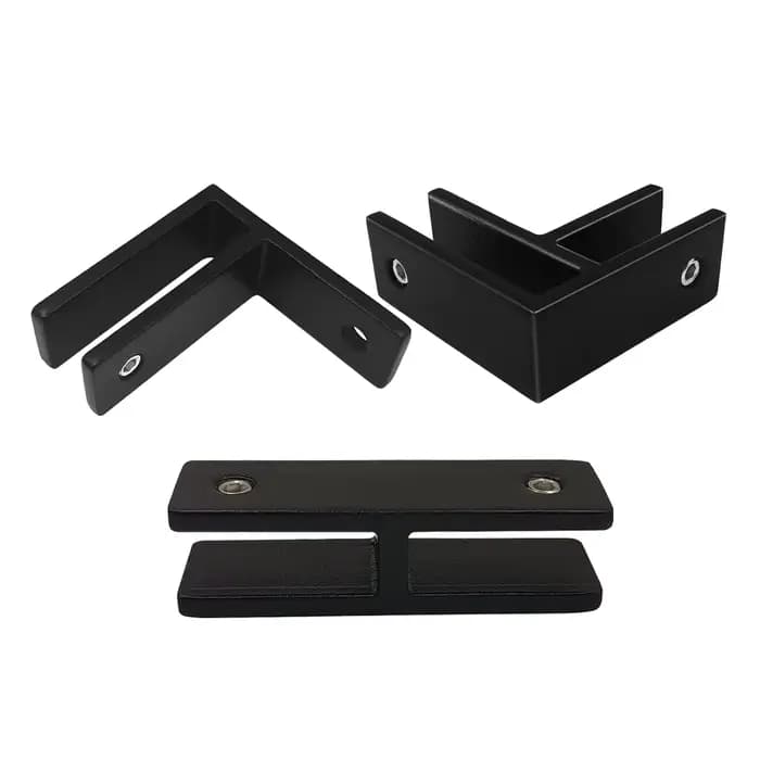 Paire de garde-corps de qualité Marine, pince en verre, support en verre en acier inoxydable noir, support de serrage en verre pour garde-corps finition satinée pour Fen