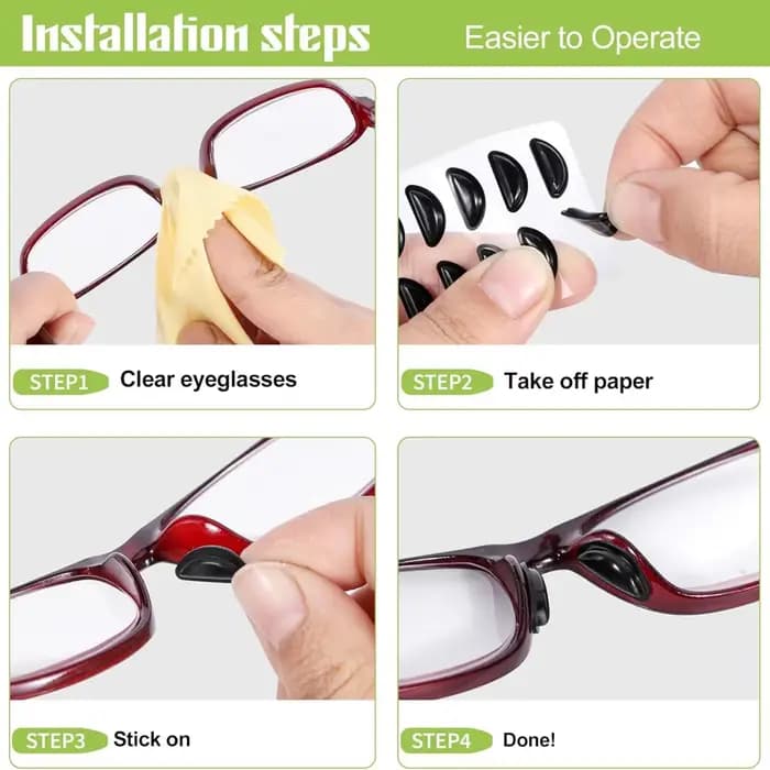 5/10 paires de plaquettes nasales antidérapantes Super collantes pour lunettes