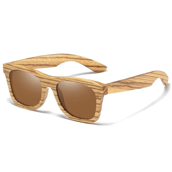 Lunettes de soleil en bois GM Zebra pour hommes et femmes