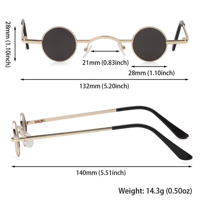 Petites lunettes de soleil rondes Rock Punk pour femmes et hommes