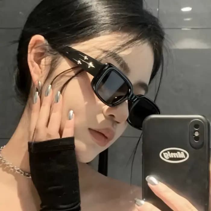 Randonnée Y2K Style petit carré Anti lumière lunettes femmes chaton oeil