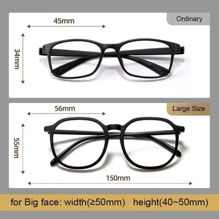 Monture de lunettes surdimensionnée unisexe
