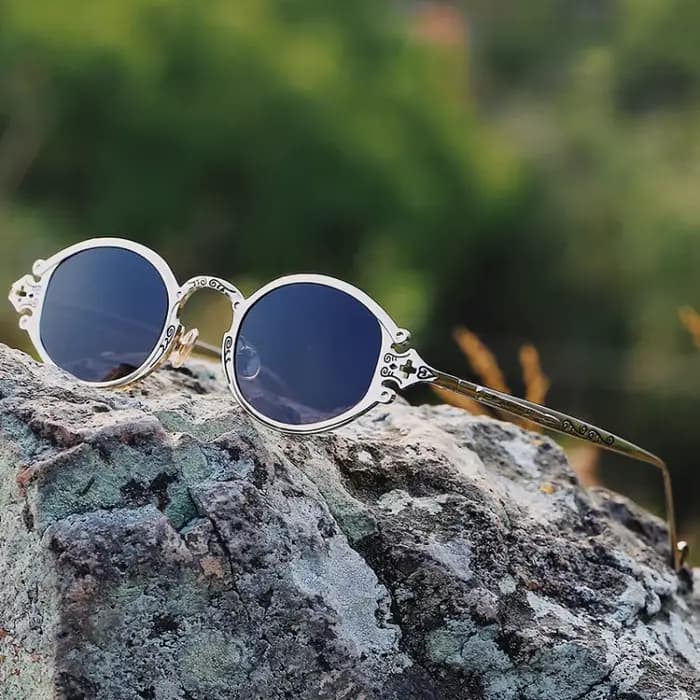 Lunettes de soleil ovales Steampunk de Style japonais