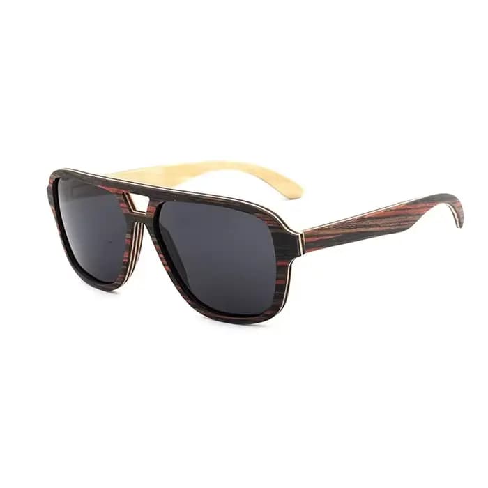 Lunettes de soleil surdimensionnées en bois pour hommes et femmes