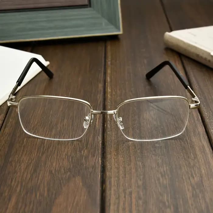 Lunettes de myopie -1.0~ -6.0, demi-monture, monture en métal, verres en résine