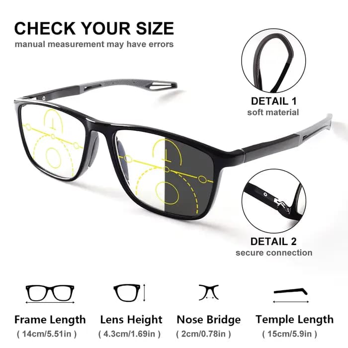 Lunettes de lecture multifocales progressives