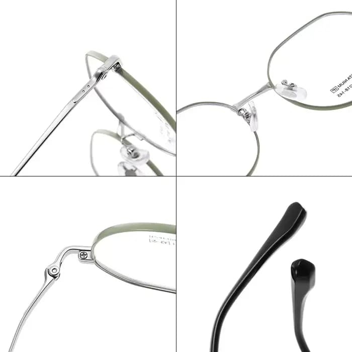 Lunettes de prescription progressives rondes entièrement en titane KAROS ﻿ Lentilles optiques