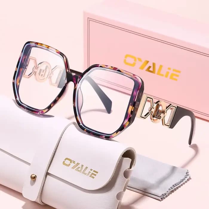 Lunettes Oyalie à monture large et élégante avec accents métalliques