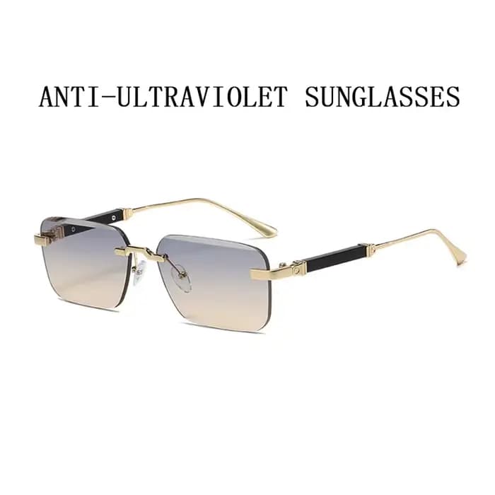 Lunettes de soleil carrées sans monture pour hommes et femmes